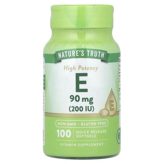 Основне фото товара High Potency Vitamin E 90 mg 200, Вітамін E Токофероли, 100 капсу
