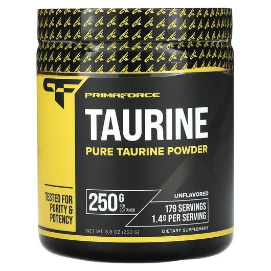 Основне фото товара Primaforce, Pure Taurine Powder Unflavored, L-Таурин, 250 г