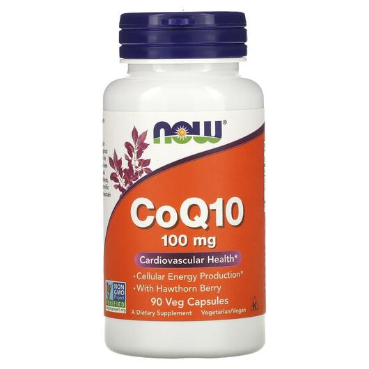 Основне фото товара NOW, CoQ10 100 mg, коензим Q10 100 мг, 90 капсул