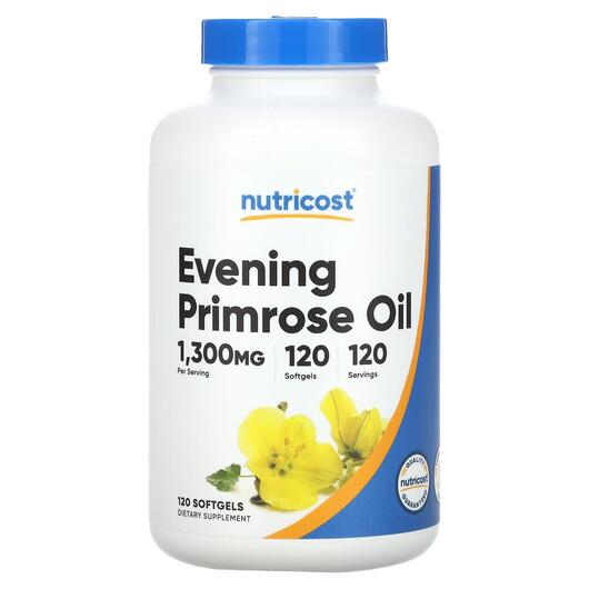 Основне фото товара Evening Primrose Oil 1300 mg, Олія примули вечірньої, 120 капсул
