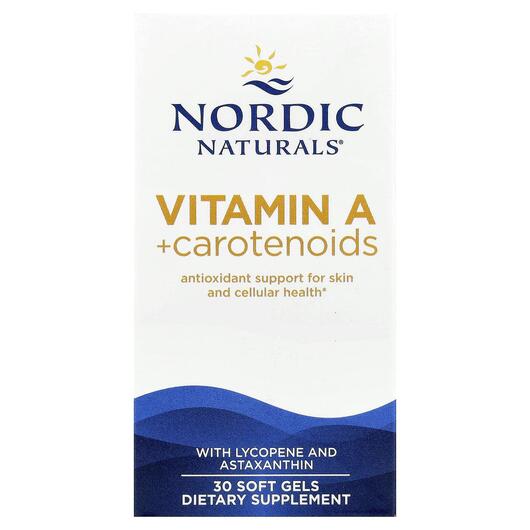 Основне фото товара Vitamin A + Carotenoids, Вітамін А Ретінол, 30 капсул