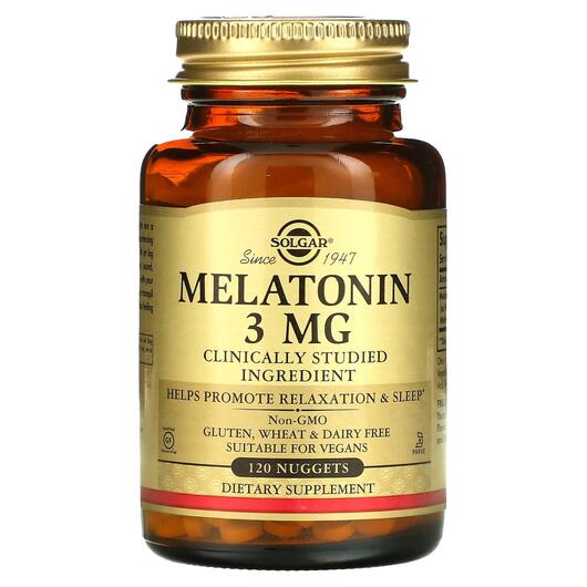 Основне фото товара Solgar, Melatonin 3 mg, Мелатонін 3 мг, 120 таблеток