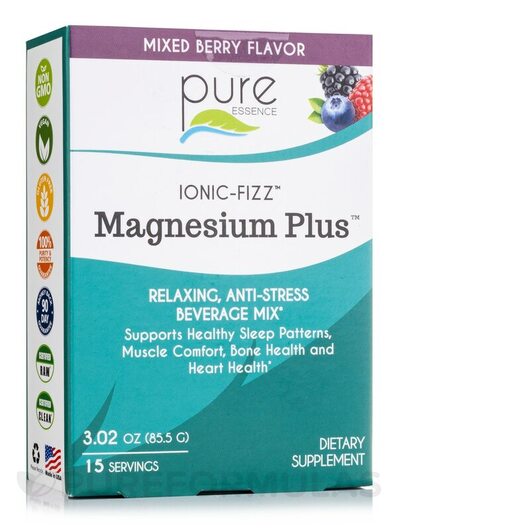 Основне фото товара Ionic-Fizz Magnesium Plus Mixed Berry Flavor Box of, Магній, 85. 