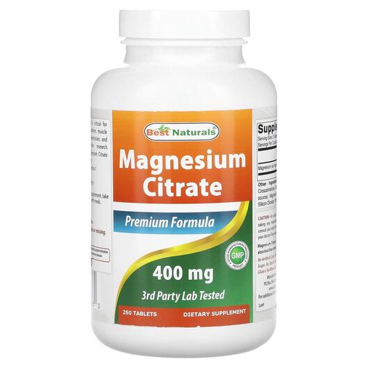 Основне фото товара Best Naturals, Magnesium Citrate 200 mg, Магній, 250 таблеток