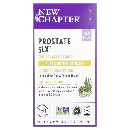 Основне фото товара New Chapter, Prostate 5LX, Підтримка простати, 180 капсул