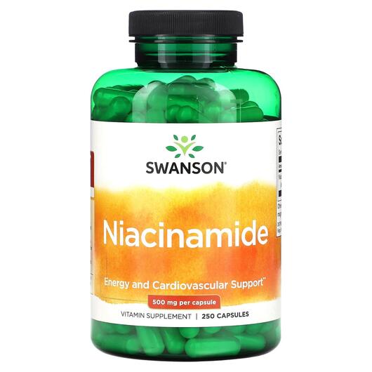 Основне фото товара Swanson, Niacinamide 500 mg, Ніацинамід, 250 капсул