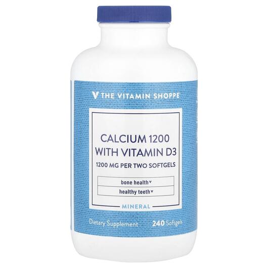 Основне фото товара Calcium1200 With Vitamin D3, Кальцій, 240 капсул