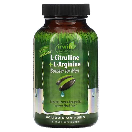 Основне фото товара Irwin Naturals, L-Citrulline + L-Arginine, L-Цитрулін, 60 капсул