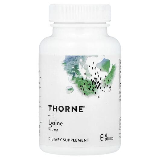 Основне фото товара Thorne, L-Lysine 500 mg, L-Лізин, 60 капсул
