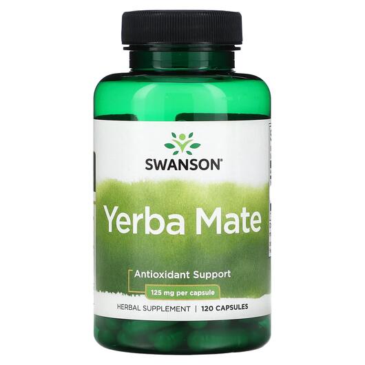 Основне фото товара Swanson, Yerba Mate 125 mg, Єрба мате, 120 капсул