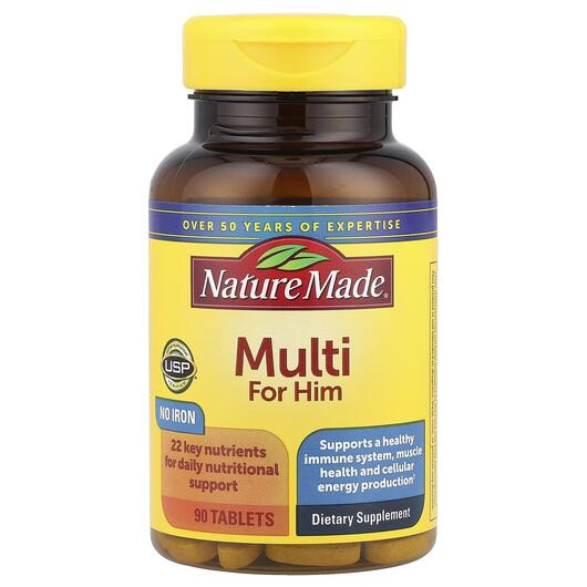 Основне фото товара Nature Made, Multi for Him, Вітаміни для чоловіків, 90 таблеток