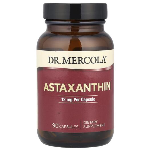 Основне фото товара Dr. Mercola, Astaxanthin 12 mg, Астаксантин 12 мг, 90 капсул
