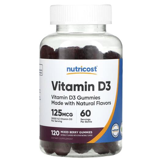 Основне фото товара Vitamin D3 Gummies Mixed, Вітамін D3 Холекальциферол, 120 таблето