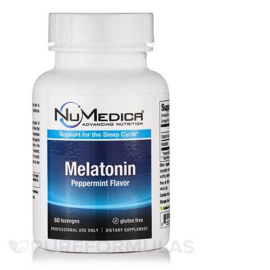 Основне фото товара NuMedica, Melatonin Peppermint, Мелатонін, 60 таблеток