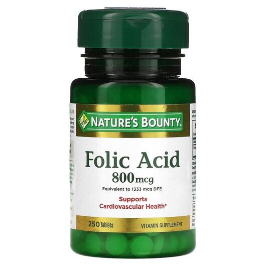 Основне фото товара Folic Acid 800 mcg, Фолієва кислота 800 мкг, 250 таблеток