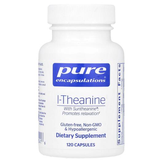 Основне фото товара Pure Encapsulations, l-Theanine, L-Теанін, 120 капсул