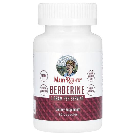 Основне фото товара MaryRuth's, Berberine 1 g, Берберин, 60 капсул