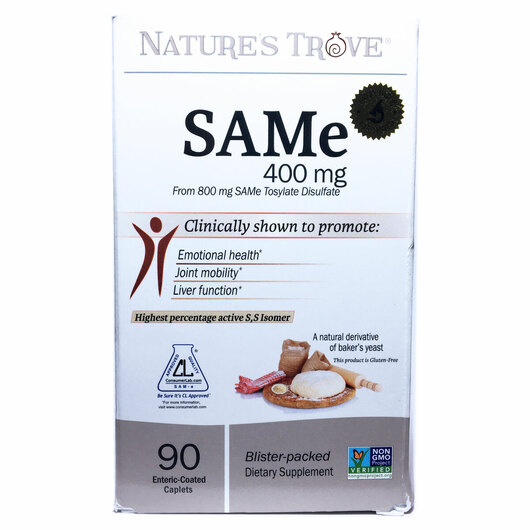 Основне фото товара SAM-e 400 mg, S-аденозил-L-метионін 400 мг, 90 капсул