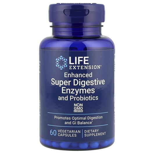 Основне фото товара Enhanced Super Digestive Enzymes with Probiotics, Ферменти, 60 ка