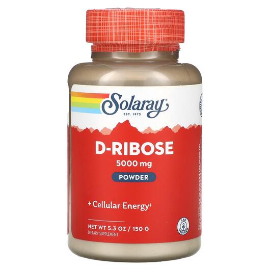 Основне фото товара Solaray, D-Ribose Powder, D-рибоза, 150 г