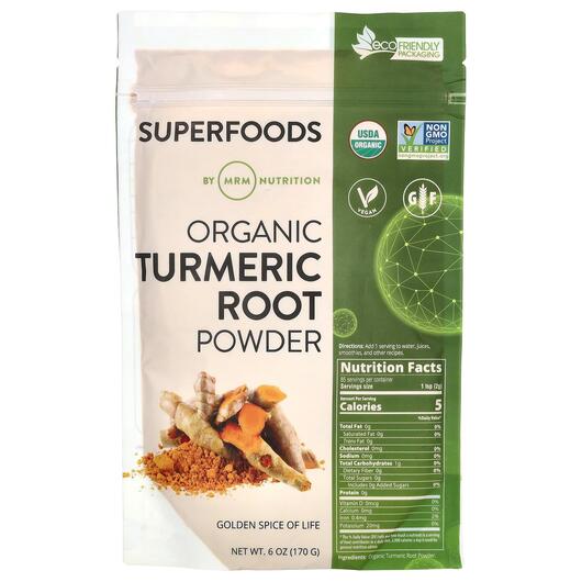 Основное фото товара MRM, Куркума в порошке, Raw Organic Turmeric, 170 г