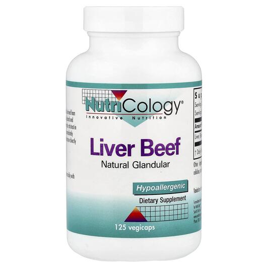 Основне фото товара Liver Beef Natural Glandular, Бичача печінка, 125 капсул