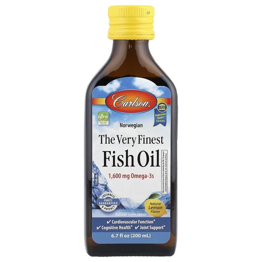Основне фото товара The Very Finest Fish Oil, Риб'ячий жир Омега-3 1600 мг, 200 