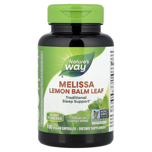 Основне фото товара Nature's Way, Melissa 500 mg, Меліса 500 мг Листя, 100 капсу