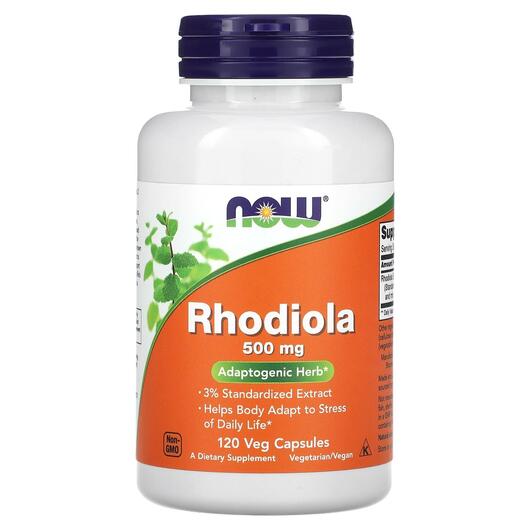 Основне фото товара NOW, Rhodiola 500 mg, Родіола, 120 капсул