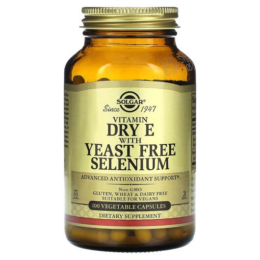 Основне фото товара Vitamin Dry E with Selenium, Вітамін E та Селен, 100 капсул