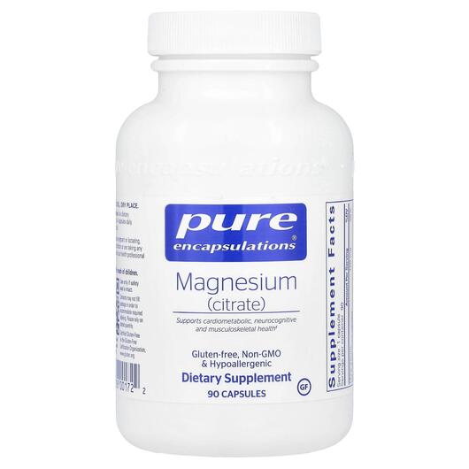 Основне фото товара Pure Encapsulations, Magnesium Citrate, Магній Цитрат, 90 капсул