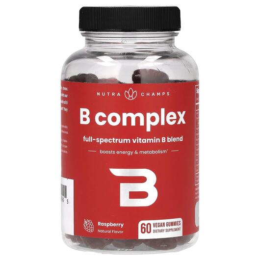 Основне фото товара NutraChamps, B Complex Raspberry, B-комплекс, 60 таблеток