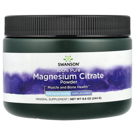 Основне фото товара 100% Pure Magnesium Citrate Powder Unflavored 630 mg, Магній, 244
