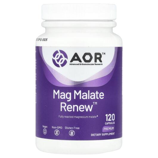 Основне фото товара AOR, Mag Malate Renew, Магній, 120 капсул