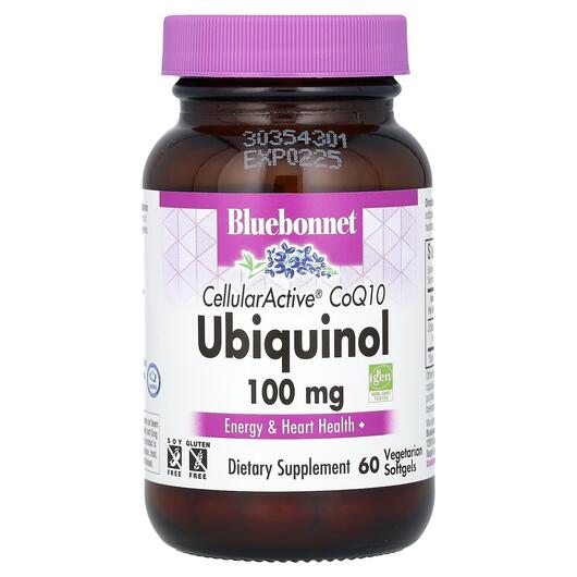 Основне фото товара Bluebonnet Nutrition, Ubiquinol 100 mg, Коензим Q-10, 60 капсул