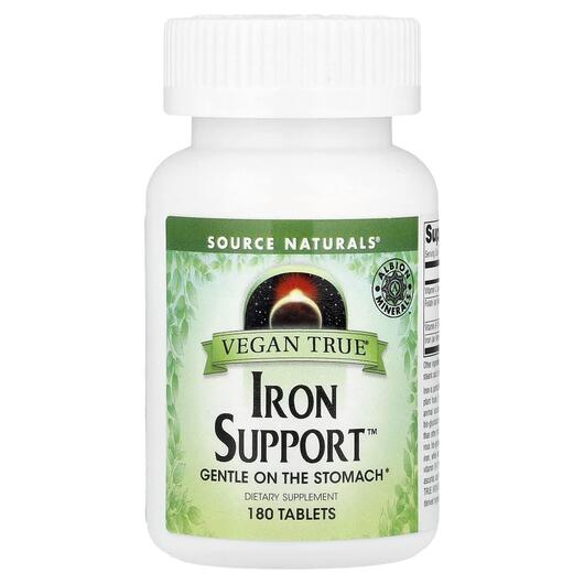 Основне фото товара Vegan True Iron Support, Веганські Залізо Vegan True, 180 таблето
