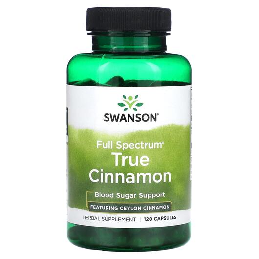 Основне фото товара Swanson, Full Spectrum True Cinnamon, Екстракт кориці, 120 капсул