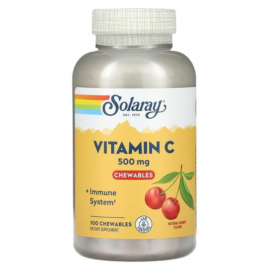 Основне фото товара Solaray, Vitamin C Chewable, Вітаміни, 100 цукерок