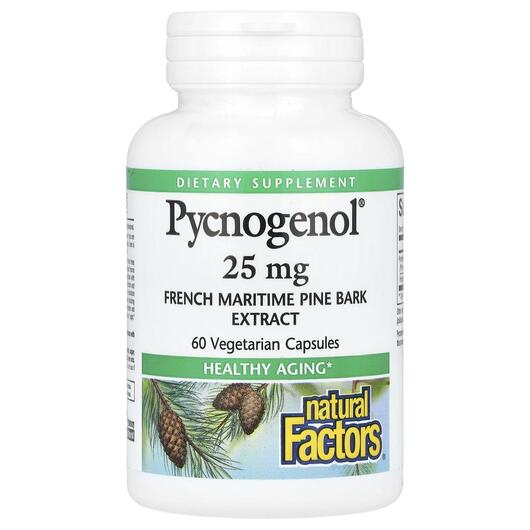 Основне фото товара Pycnogenol 25 mg 60 Vegetarian, Пікногенол, 60 капсул