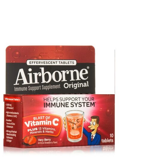 Основне фото товара Airborne Immune Support Effervescent, Підтримка імунітету, 10 таб