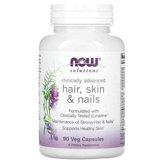 Основне фото товара NOW, Hair Skin & Nails, Шкіра нігті волосся, 90 капсул