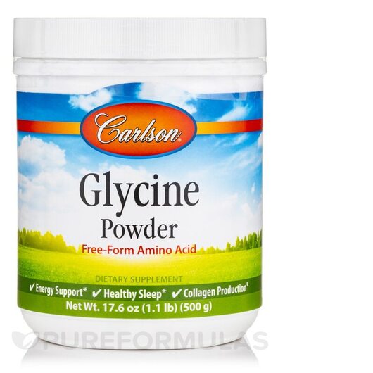 Основне фото товара Carlson, Glycine Powder, L-Гліцин, 500 г