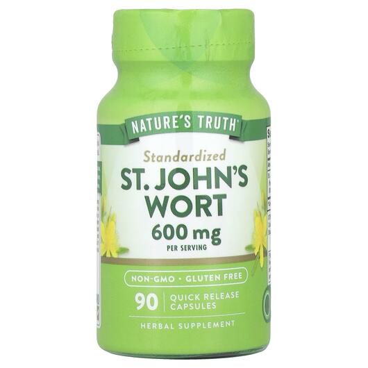 Основне фото товара Standardized St. John's Wort 600 mg, Звіробій, 90 капсул