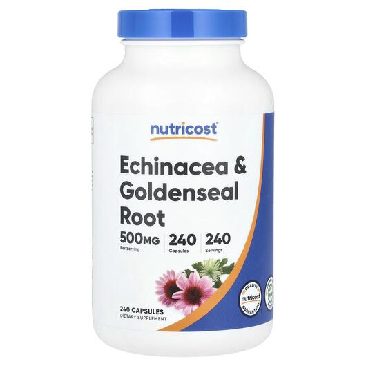 Основне фото товара Echinacea & Goldenseal Root 500 mg, Ехінацея, 240 капсул
