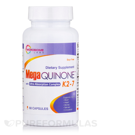 Основне фото товара Microbiome Labs, MegaQuinone K2-7, Вітамін K2, 60 капсул