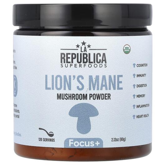 Основне фото товара LA Republica, Superfoods Lion's Mane Mushroom Powder, Гриби,
