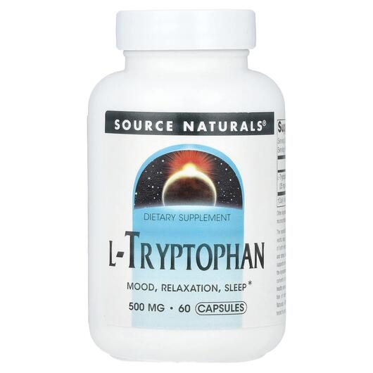 Основне фото товара L-Tryptophan 500 mg, L-Триптофан 500 мг, 60 капсул