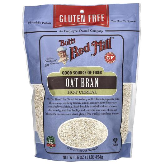 Основне фото товара Bob's Red Mill, Oat Bran Hot Cereal Gluten Free, Отруби, 454