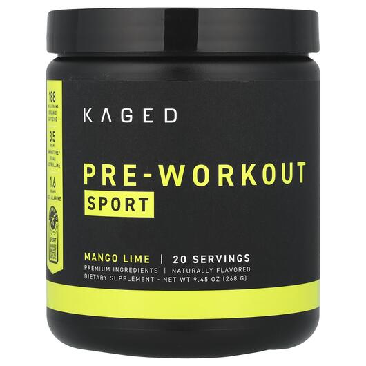 Основне фото товара PRE-KAGED Sport Pre-Workout Mango, Передтренувальний комплекс, 26