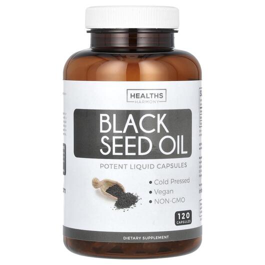 Основне фото товара Healths Harmony, Black Seed Oil, Чорний кмин, 120 капсул
